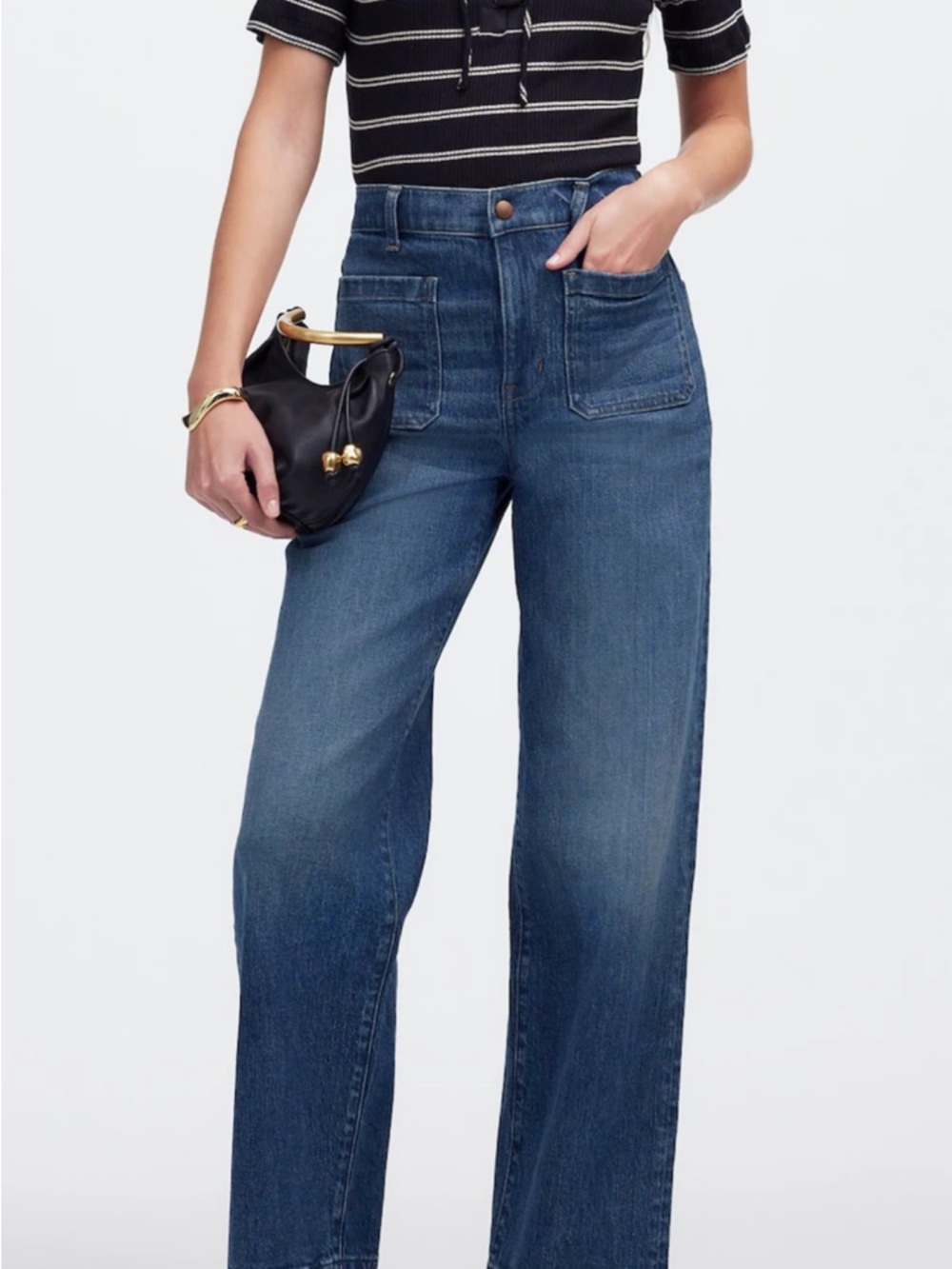 Madewell High-Rise Wide-Leg Jeans in Dark Blue Wash